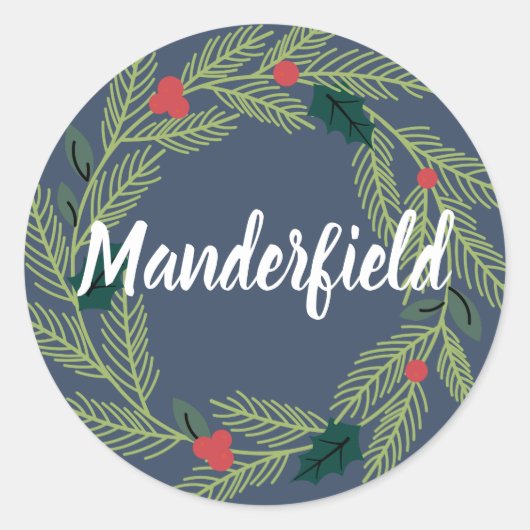Branches et baies Ajouter Nom Stickers de vacances (Devant)