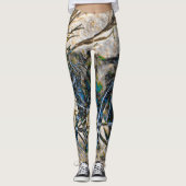 Branches et chevaux Leggings Abstraits (Devant)