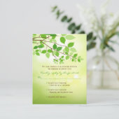 Branches feuillues Camping Mariage Carte RSVP (Debout devant)