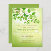 Branches feuillues Camping Mariage Carte RSVP (Devant / Derrière)