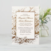 branches fleurie rustique invitations mariage blan (Debout devant)