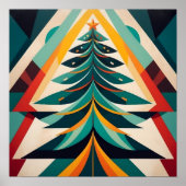 Branches géométriques vertes de Noël Art Déco (Devant)