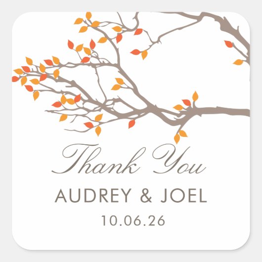 Branches joyeuses Mariage Favoriser Stickers (Devant)