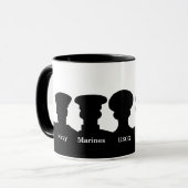 Branches militaires américaines Silhouettes Mug (Devant gauche)