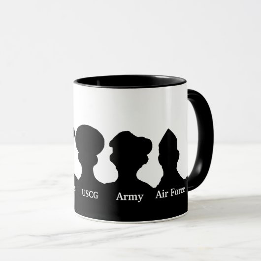 Branches militaires américaines Silhouettes Mug (Devant droit)