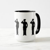 Branches militaires Silhouettes Mug (Devant droit)