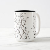 Branches musicales et flocons de neige Mug à deux  (Devant droit)