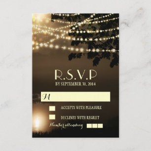 Branches rustiques allume les cartes RSVP de maria