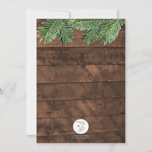 Branches rustiques de bois et de pin Invitation de (Dos)