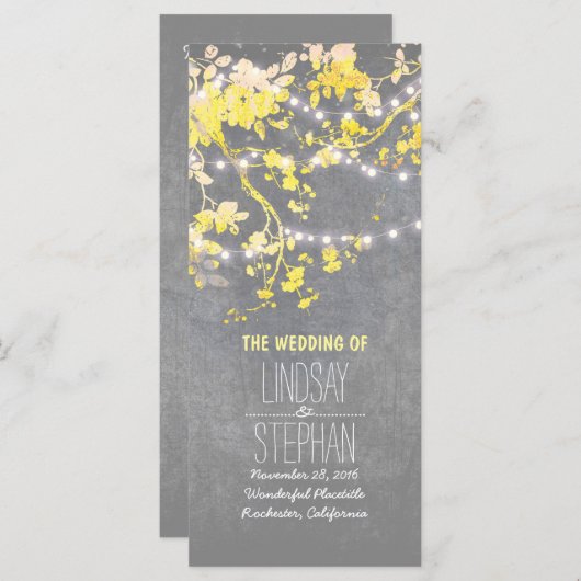 Branches rustiques gris et jaunes Programmes de ma (Devant / Derrière)