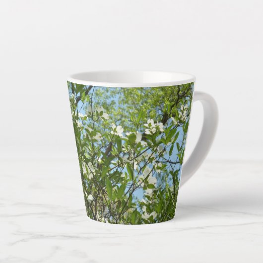 Branches van Dogwood Blossom Spring Trees Latte Mok (Rechterhoek)