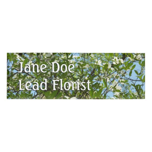 Branches van Dogwood Blossom Spring Trees Naambadge (Voorkant)
