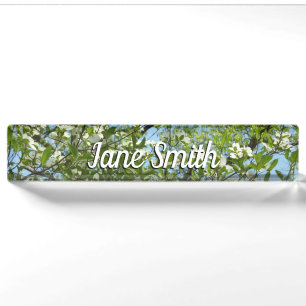 Branches van Dogwood Blossom Spring Trees Naambordje