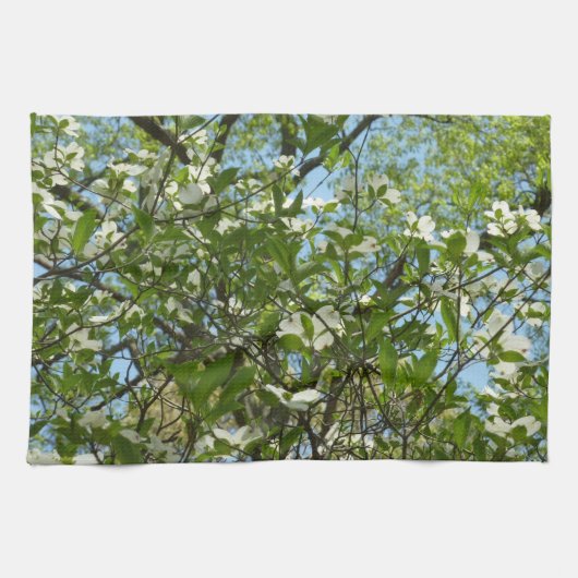 Branches van Dogwood Blossom Spring Trees Theedoek (Horizontaal)