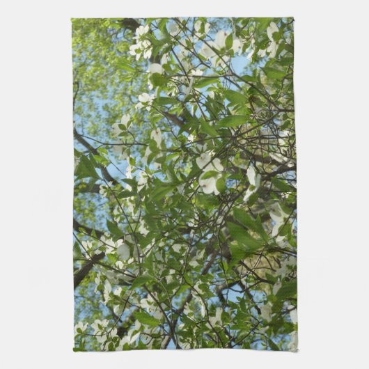 Branches van Dogwood Blossom Spring Trees Theedoek (Verticaal)