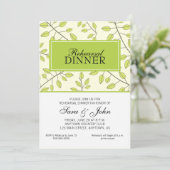 Branches van groene bladeren, repetitief diner kaart (Staand voorkant)