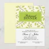 Branches van groene bladeren, repetitief diner kaart (Voorkant / Achterkant)