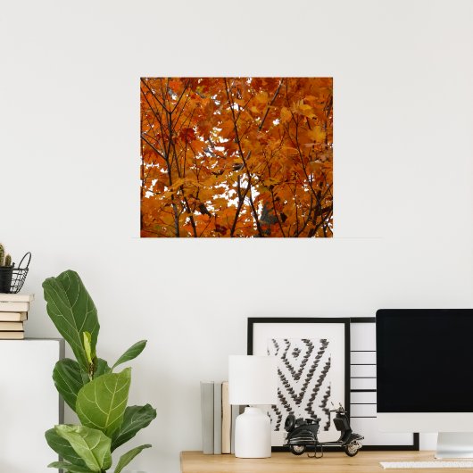 Branches van Maple Leaves I Oranje herfst Poster (Thuiskantoor)