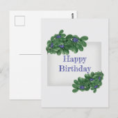 Branches vertes avec carte postale bleuets (Devant / Derrière)