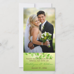 Branches vertes Carte photo Mariage 