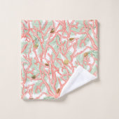 Branches vibrantes de corail océanique avec coquil (Gant de toilette)