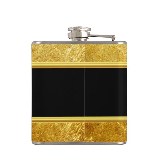 Brand Departement logo Gold en backbadge Gold Heupfles (Achterkant)