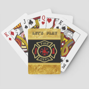 Brand Departement logo Gold en backbadge Gold Pokerkaarten