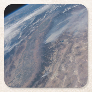 Brand in Yosemite National Park & Stanislaus Fores Vierkante Kartonnen Onderzetter