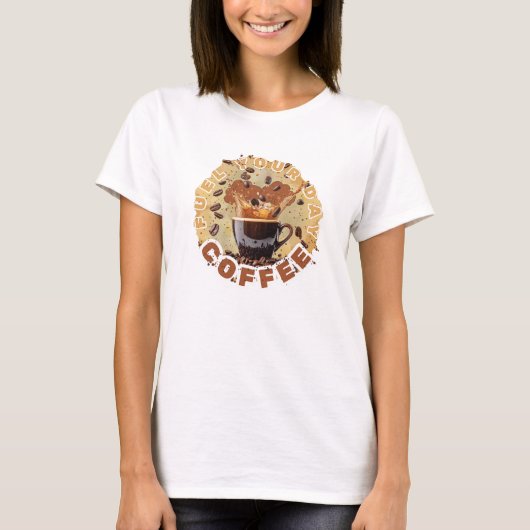 Brand je dag – Coffee Power T-shirt (Voorkant)