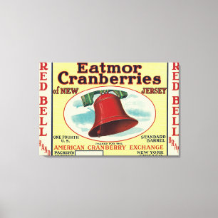 Brand-label rode bell Eatmor Cranberries Canvas Afdruk