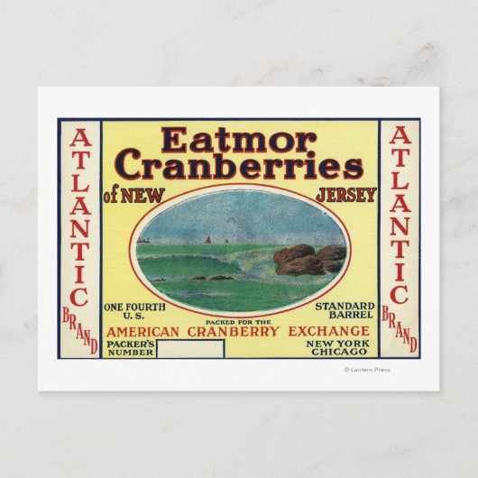 Brand-label voor Eatmor Cranberries Briefkaart (Voorkant)