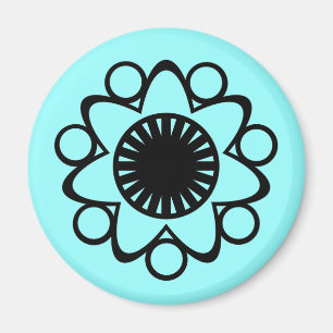 Brand met Life Flower Magnet, Black Magneet