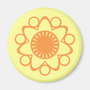 Brand met Life Flower Magnet, Oranje Magneet