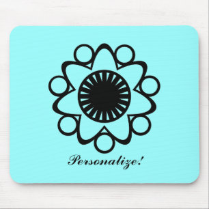 Brand met Life Flower Mousepad, Black Muismat