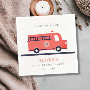 Brand-motor van de rode marine elke zondag servet