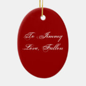 Brandafdeling Aangepast monogram Keramisch Ornament (Achterkant)