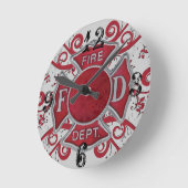 Brandafdeling Aangepast monogram Ronde Klok (Hoek)