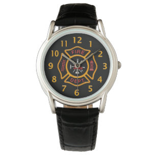 Brandafdeling Badge Black Horloge