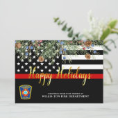 Brandafdeling Eerste kerstdagen Aangepaste dunne r Feestdagenkaart (Staand voorkant)