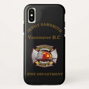 Brandafdeling Gold en Silver Wife Badge iPhone XS Hoesje