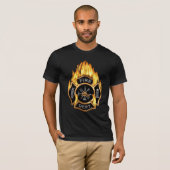 Brandafdeling - Goudbadge T-shirt (Voorkant volledig)