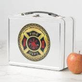 Brandafdeling logo Black en Gold Badge (In situ)