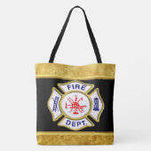 Brandafdeling logo Blue en White Badge gold Draagtas (Achterkant)