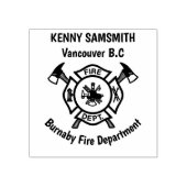 Brandafdeling logo Gold en rugleuning Rubberstempel (Afrduk)