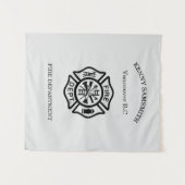 Brandafdeling logo Zwart-wit Wandkleed (Voorkant (horizontaal))