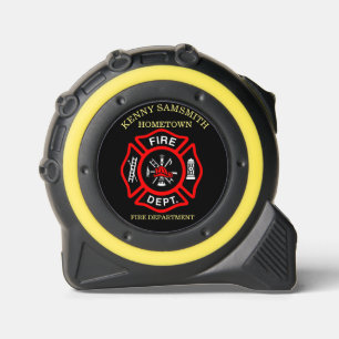 Brandafdeling logo, zwarte en rode badge rolmaat