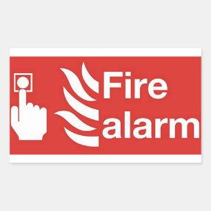 Brandalarm bord rechthoekige sticker