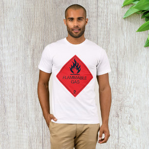 Brandbaar gas Veiligheidslabel Waarschuwingsbord v T-shirt