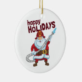 Brandbestrijding Kerstman Kerstman Brandweerman Keramisch Ornament (Rechts)