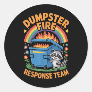 brandbestrijdingsteam voor de stortplaats ronde sticker